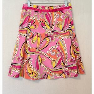 Vintage Bamboo Traders Floral Paisley Print Skirt Sz 8 Cottagecore Hippie Retro